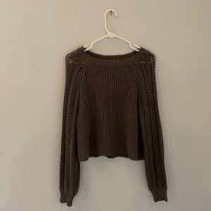 Green cropped sweater